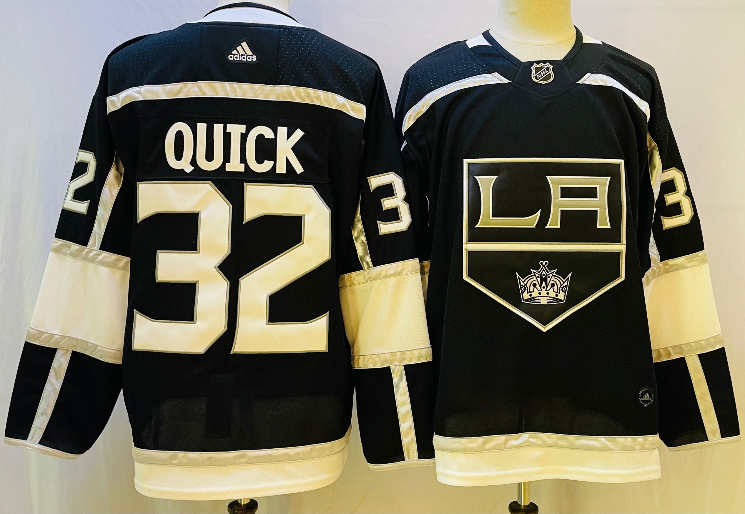 Men Los Angeles Kings 32 Quick Black Throwback 2022 Adidas NHL Jersey